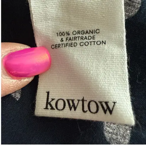 Kowtow Umbrella Skirt Polka Dots Navy & White Size 10 Blue