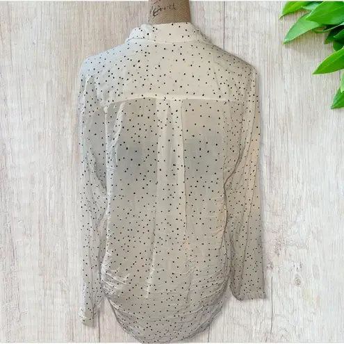 Bella Dahl Casual Long Sleeve Button Down Polka Dot Hipster Shirt size Medium
