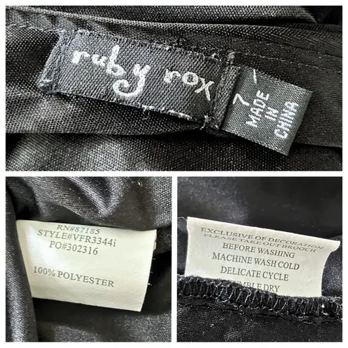 Vintage Y2K Black Satin Ruched V Neck Midi Cocktail Party Dress. XS. Graduation