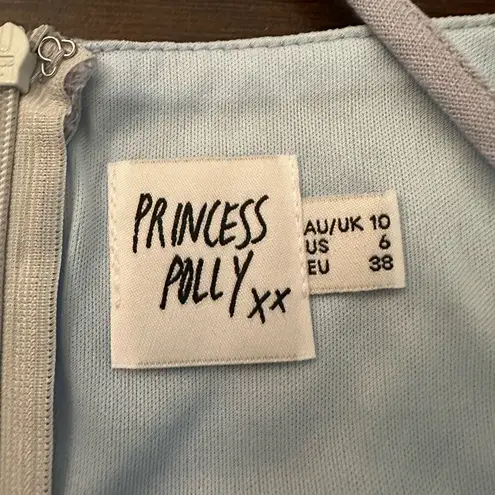 Princess Polly  Cottage Hill light blue wrap mini dress size 6