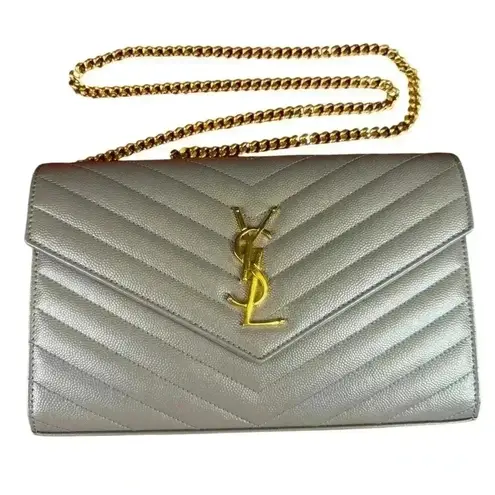 Yves Saint Laurent YSLwalllet on chain wok Gray