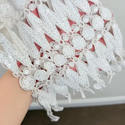 Sagaie Paris Vintage White Crochet Lace Trim Pants Size 6