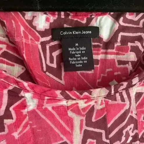 CLEARANCE Calvin Klein Jeans Red Top Blouse Lightweight for Summer Red S Small