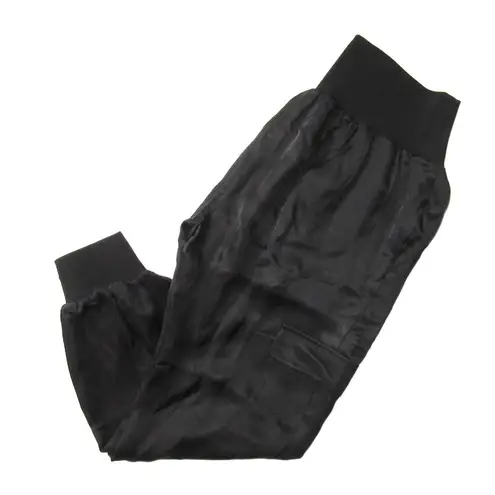 NWT Cinq a Sept Tous Les Jour Giles Joggers in Black Satin Pull