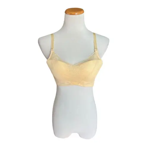 NWT Womens Fineying Shirred Ivory Lace Full Coverage Bra