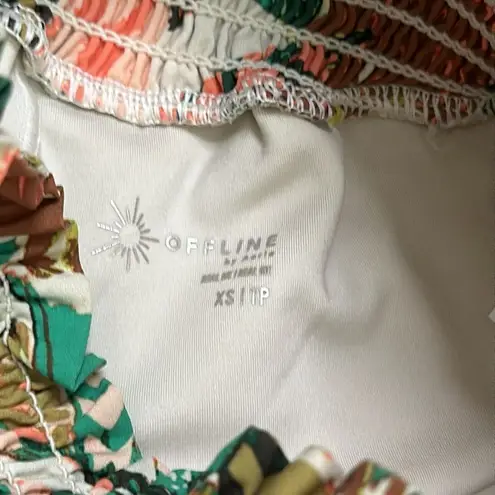 Aerie  Offline High Waist Smocked Lined Floral Active Shorts Pockets‎ Size XS