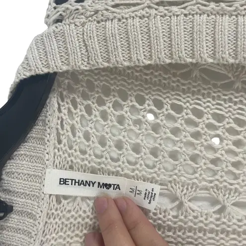 Bethany Mota Women's Size Medium Cream Open Knit Cardigan Sweater - Image 4