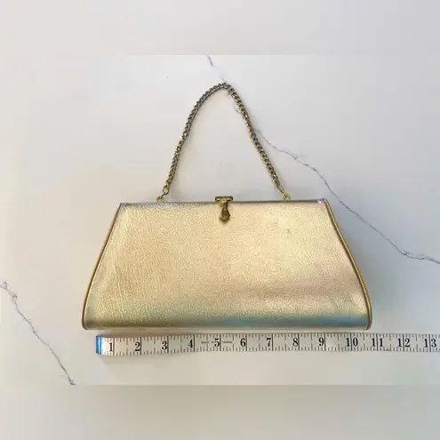 Vintage Metallic Gold Evening / Special Occasion Clutch Purse Handbag Wristlet