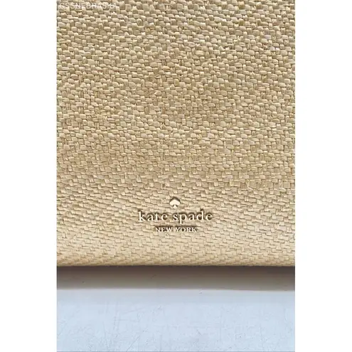 Kate Spade  Beige/White Leila Straw Medium Triple Compartment Satchel -‎ Size M