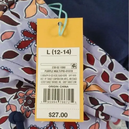 Kona Sol NWT Floral Handkerchief Halter Tankini Top Sz L