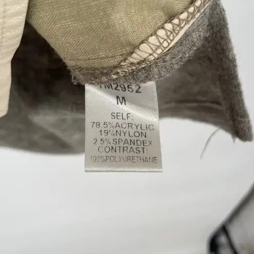 THML Cream & Gray Color Block Long Sleeve Top Shirt Womens Size Medium