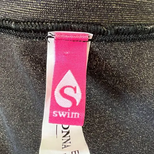 Prima Donna Swim V.I.P Kaftan Cover Up Women Size 12 Black Gold Drawstring Waist