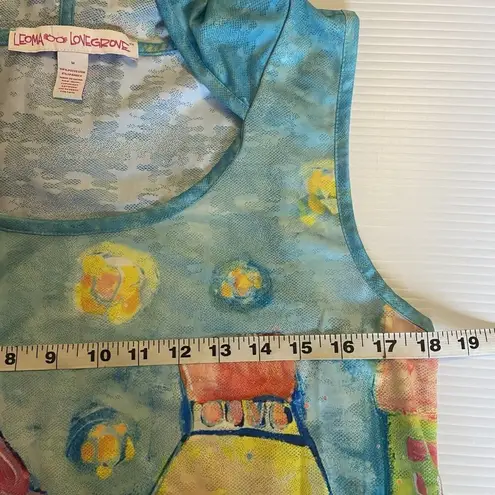 Leoma Lovegrove Happy Place Women’s M Hooded Cover Up Vented Sleeveless Beach Blue Size M