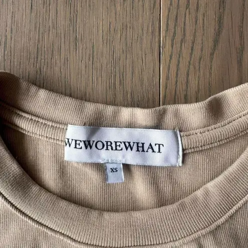We Wore What NWOT BEIGE FITTED CREW NECK