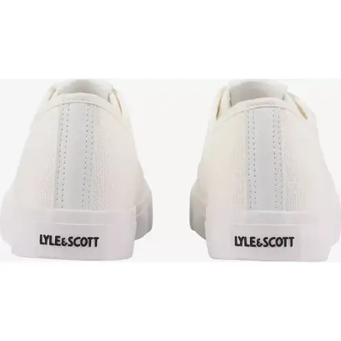Lyle & Scott Unisex White Canvas Sneakers US Women 8.5 Men 7 Minimalist Timeless