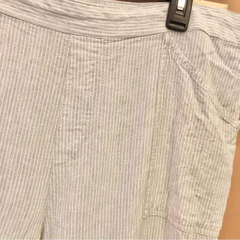 Sharagano Striped Linen Blend Pants Grey White Size XL