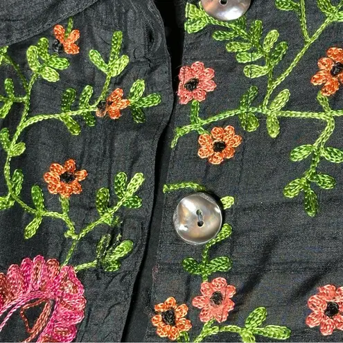 Laura Ashley Black and Pink Floral Blazer