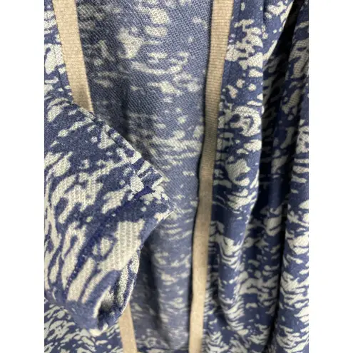 Neon Buddha Hooded Lightweight Gray & Blue Draped Front Cardigan Size Small