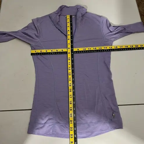 Smartwool 1/4 Zip Pullover Womens XS Purple Merino Wool Base Layer Outdoor Sport