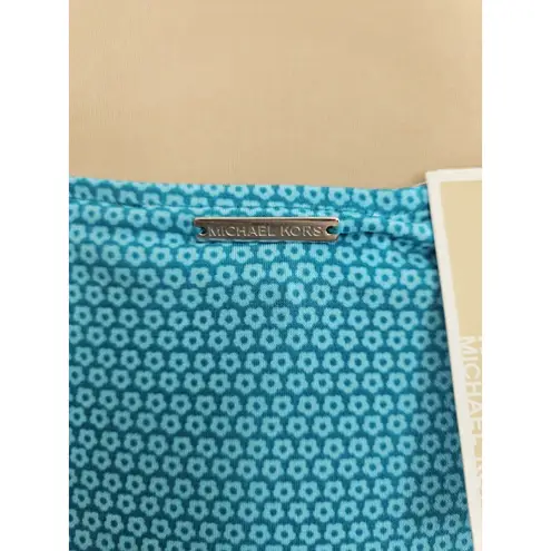 Michael Kors Tile Blue Cold Shoulder Swim Coverup Sz XS Ditzy Daisy Floral