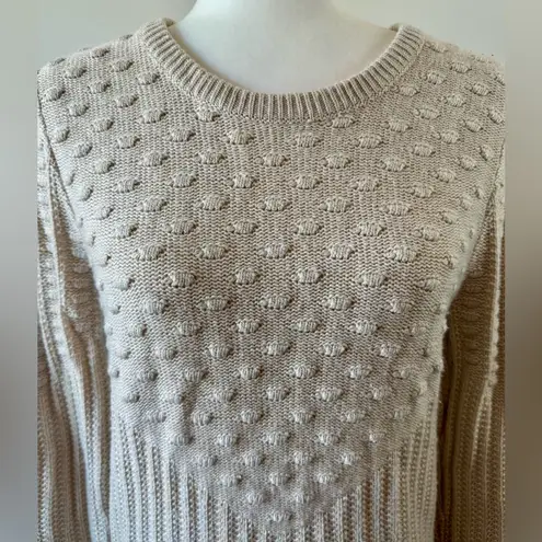 41 Hawthorn Poppi Textured Knit Popcorn Crewneck Sweater Oatmeal Size M Tan Size M