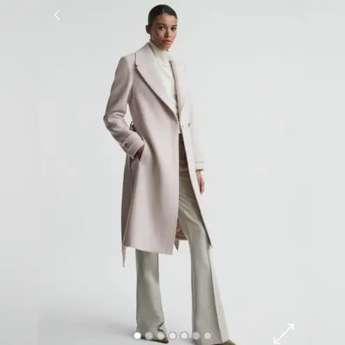 Reiss New Tor Belted Wool Blend Coat Peacoat Trench Coat Sz 4 $625