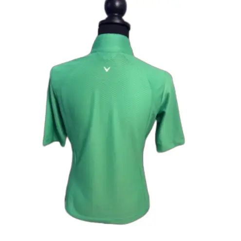 Callaway womens green Zip front short sleeve golf shirt size small