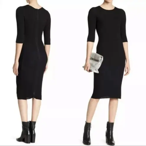 Skull Cashmere Kaydon Ribbed Knit Fitted Full Zipper Goth Punk Midi Dress Size S