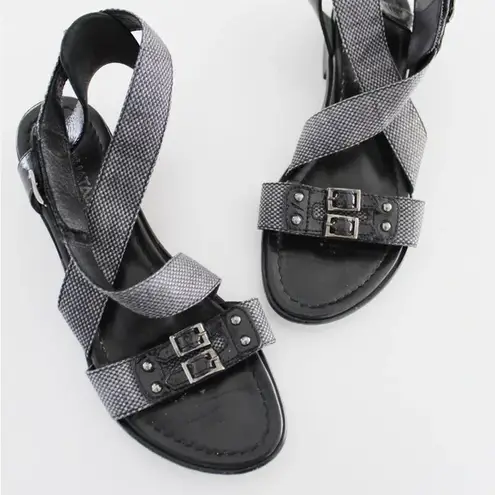 Aquatalia by Marvin K. Leather Cross Strap Sandals