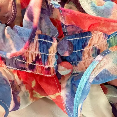 PATBO Violet Floral Flutter Halter Style Maxi Dress Size US 8 Cherry