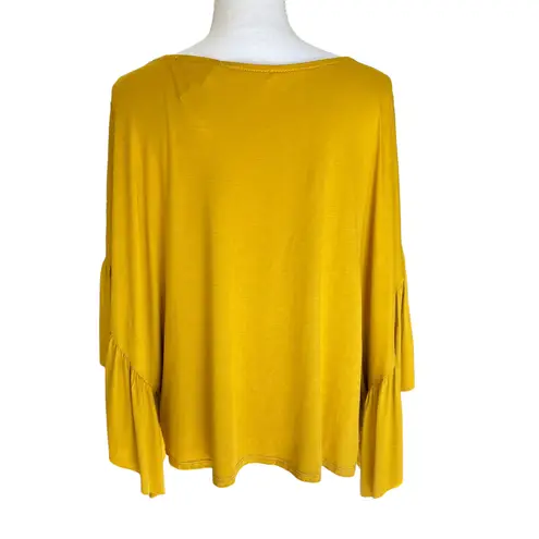 Grade & Gather NWT  Mustard Ruffled Top Size L thumbnail 7