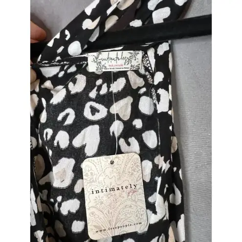 Free People NWT  Bare It All Bodysuit Top Cheetah Viscose Lace Snap on Bottom S - Image 14