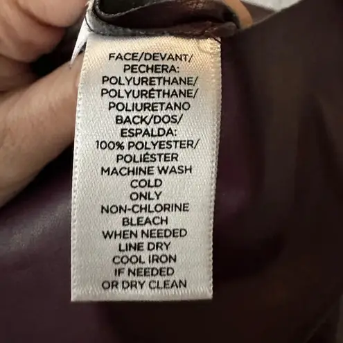 Loft  Faux Leather Mini Pocket Skirt Burgundy Size XS