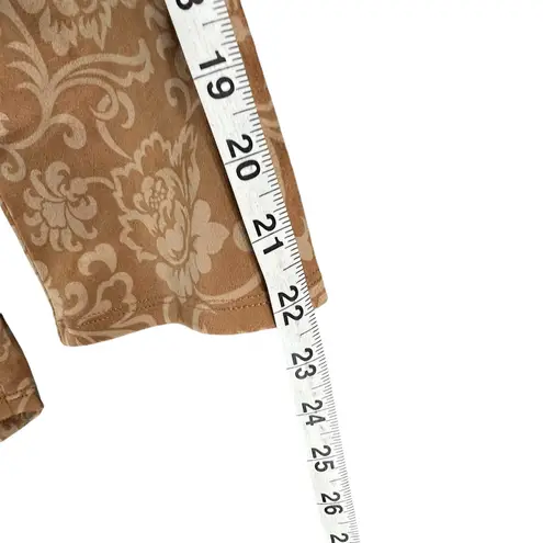 Soft Surroundings Tunic Top Womens S Tan Faux Suede Floral Roll Tab Boho Chic