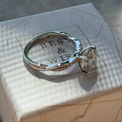 New Certified S925 Sterling Silver solitaire 2ct VVS1 D moissanite/engagement 7