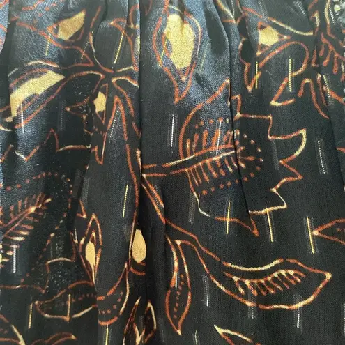 Ulla Johnson Zea Skirt in Jet Floral Vine Metallic Mini Skirt Ruffle Size 2