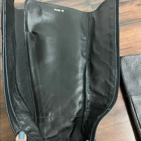 LK Bennett L.K. Bennett Carole Black Stretch Leather Knee Boots - Size 5.5 / 36