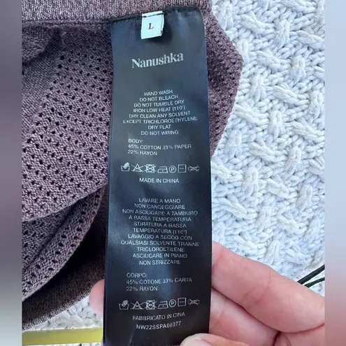 NANUSHKA WOMENS LARGE BEACH Elegant Brown Ribbed Women's Pants