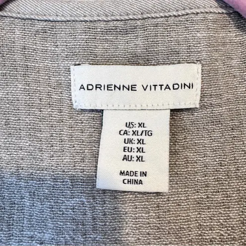 Adrienne Vittadini  Grey Linen Blazer Jacket Womens XL Casual Lagenlook Basic