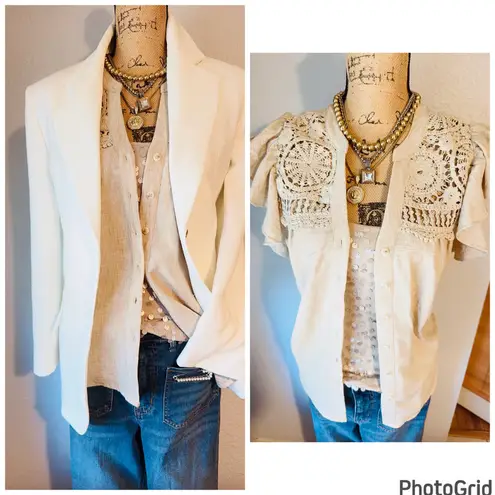 Adrienne Adrianna Papell Crochet Detailed Top