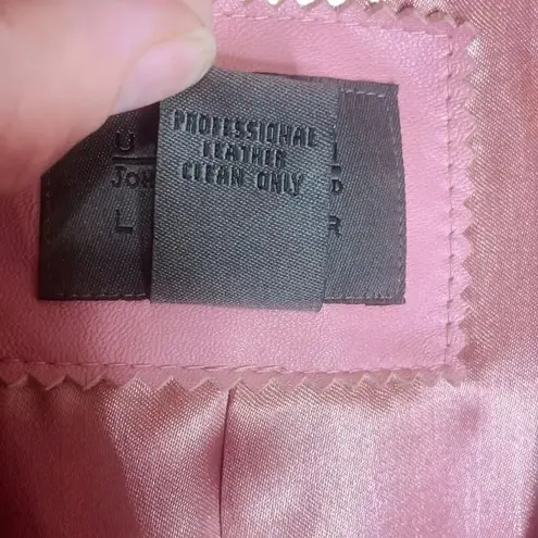 Uniform John Paul Richard Genuine Lame Leather Jacket Pink Size L