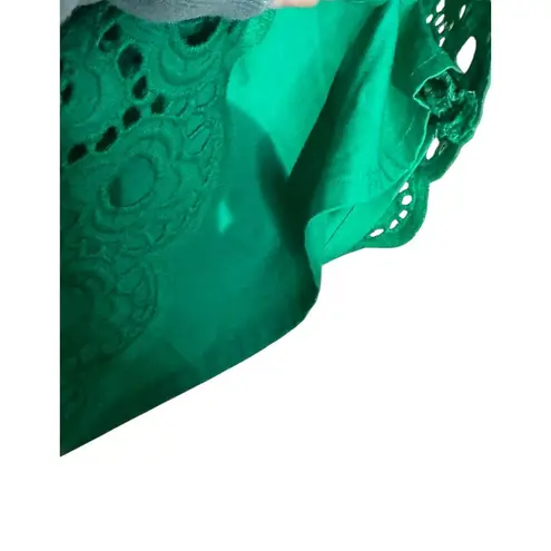 Talbots  Women's Dress 3/4 Sleeve Lace Kelly Shift‎ Scalloped Hem Green Size 8