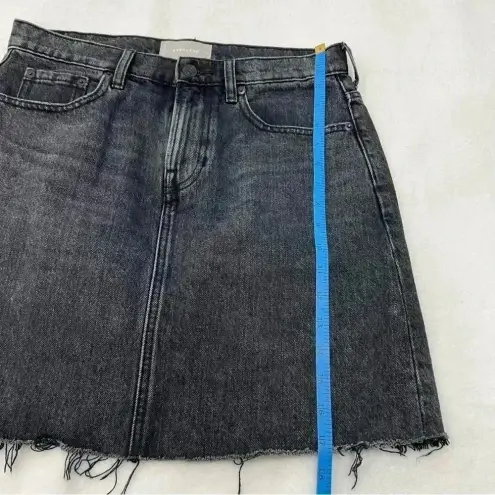Everlane  Denim Skirt Raw Hem Washed Black 29