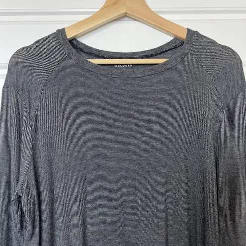 Halogen Nordstrom  Striped Long Sleeve Shirt Black & White Size Medium