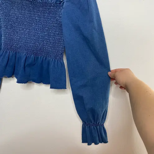 Mebon Boutique Peplum Blue Top