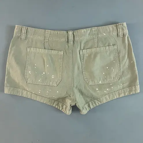 NWT Abercrombie & Fitch Ames Green Paint Boyfriend Shorts Size 32