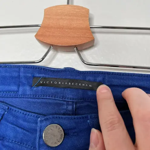 Victoria Beckham Womens Colbalt Blue Mide Rise Skinny Jeans Size 25 designer