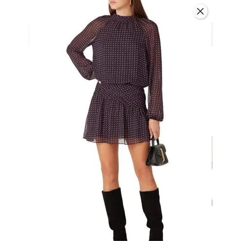 Ramy Brook Avelina Geo Print Blouse In Mulberry Combo 6