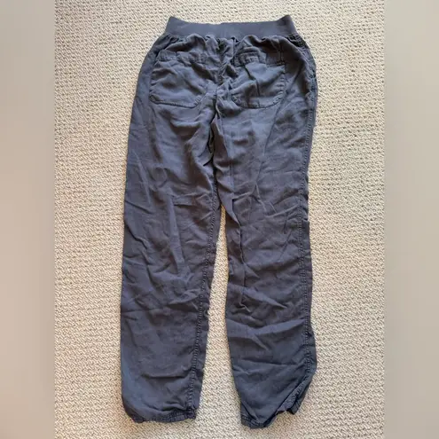 Faherty Women's Gray Pull On Pants Size Small Linen Blend Pockets Casual Fall