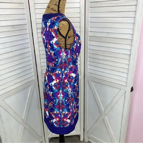 Marc New York Watercolor Print Sleeveless Shift Day Dress Purple Multi 12